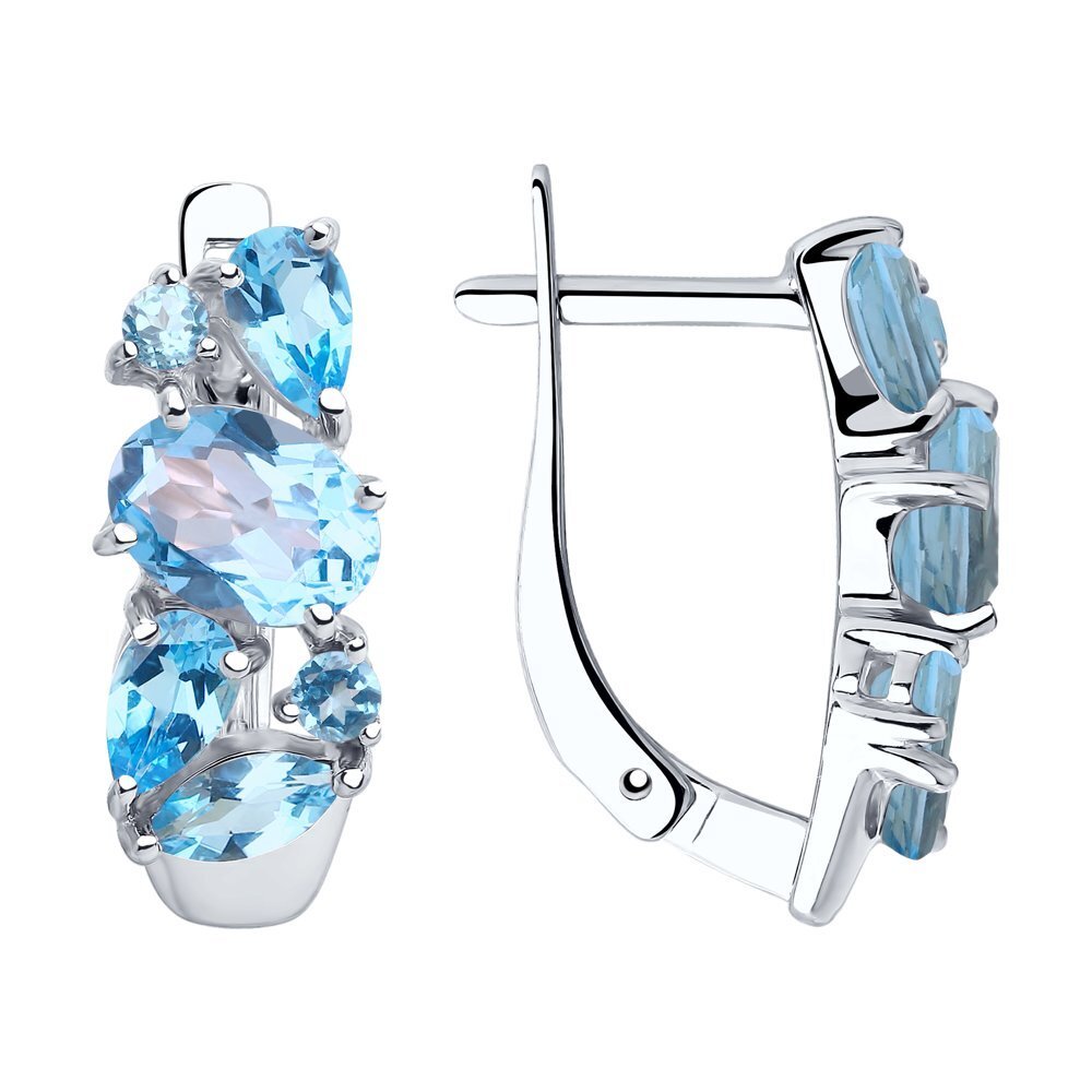 Серьги из серебра с топазами артикул: 92022040