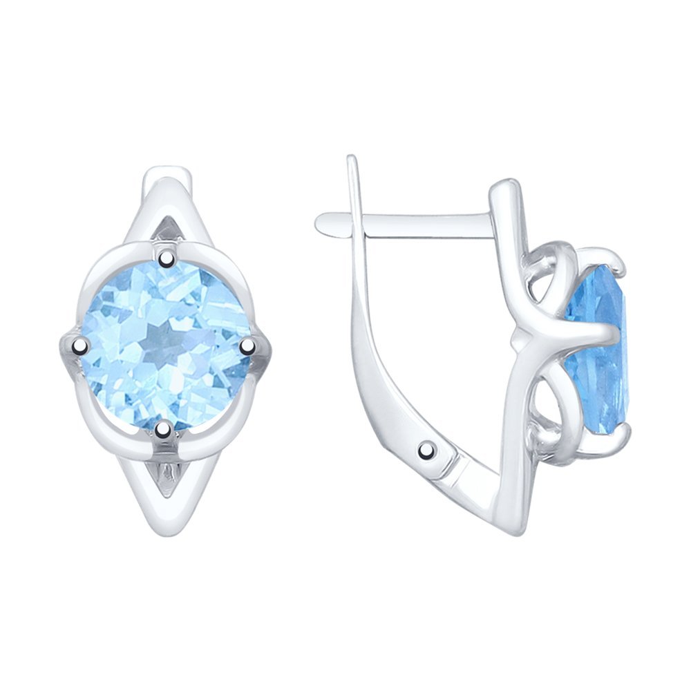 Diamant серьги из серебра с топазами артикул 94-310-008