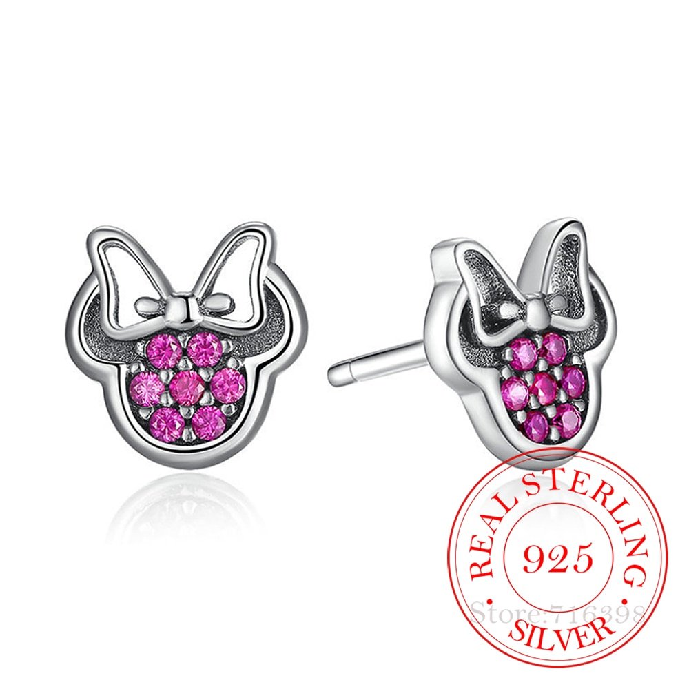 Серьги из белого золота Микки