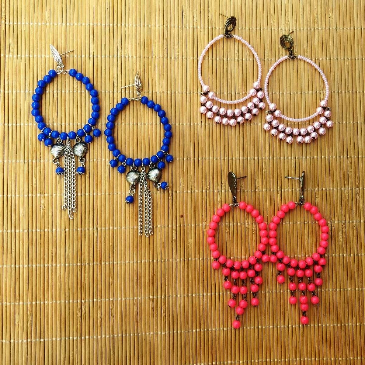 Серьги кольца из бисера