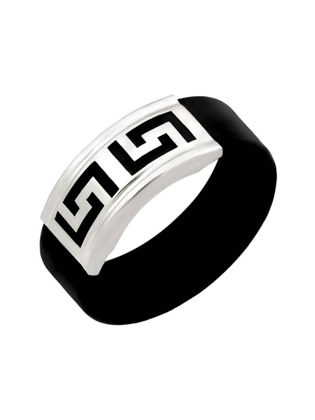 Серебряное кольцо с каучуком 000-366257