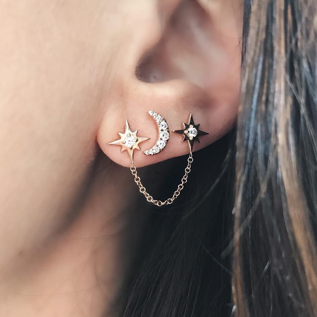 Сережки в ушах Эстетика