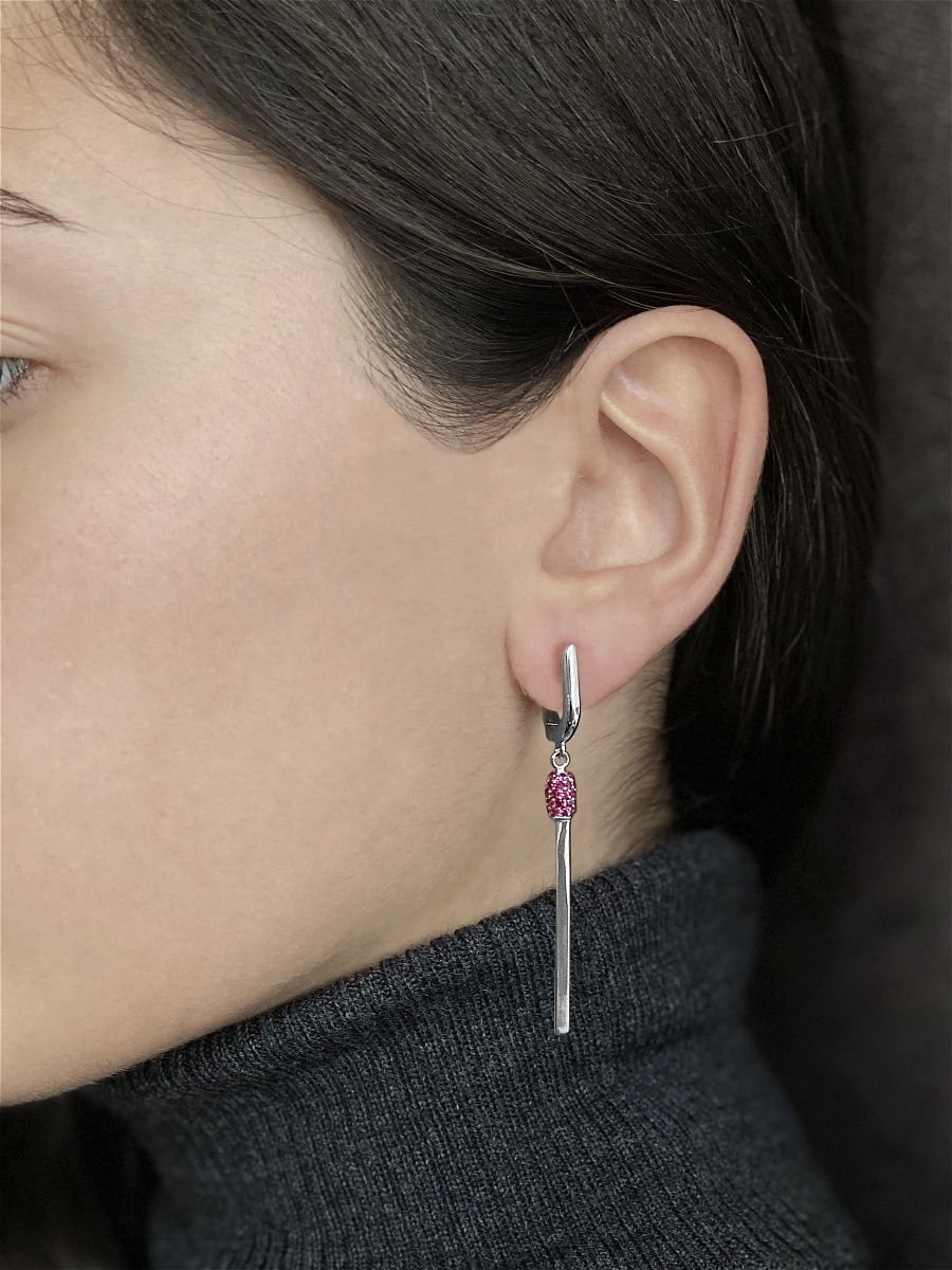 Серьги спички из серебра