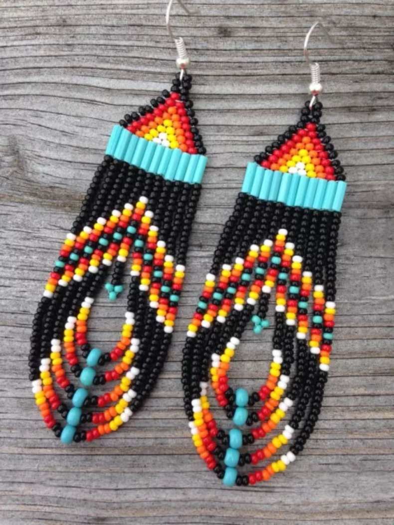 Сережки из бисера
