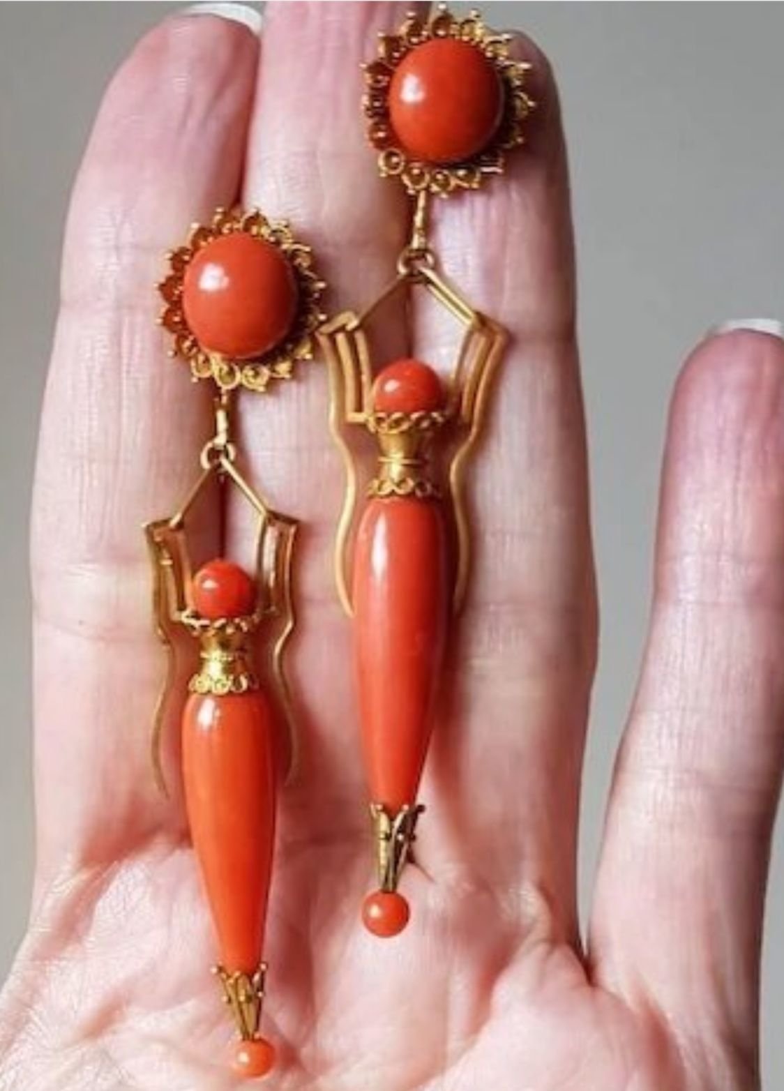 Красные серьги бижутерия