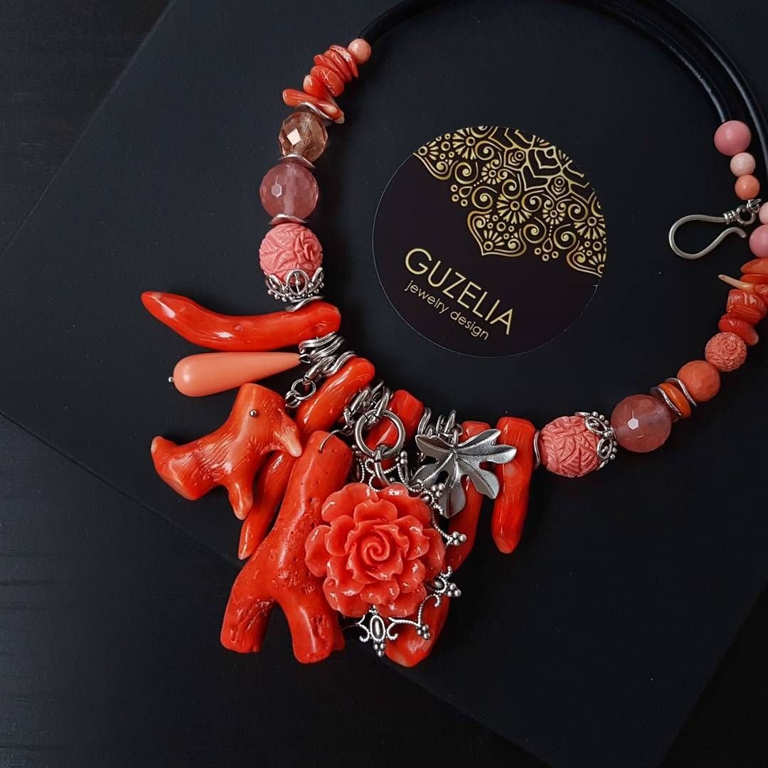 Сережки с кораллом