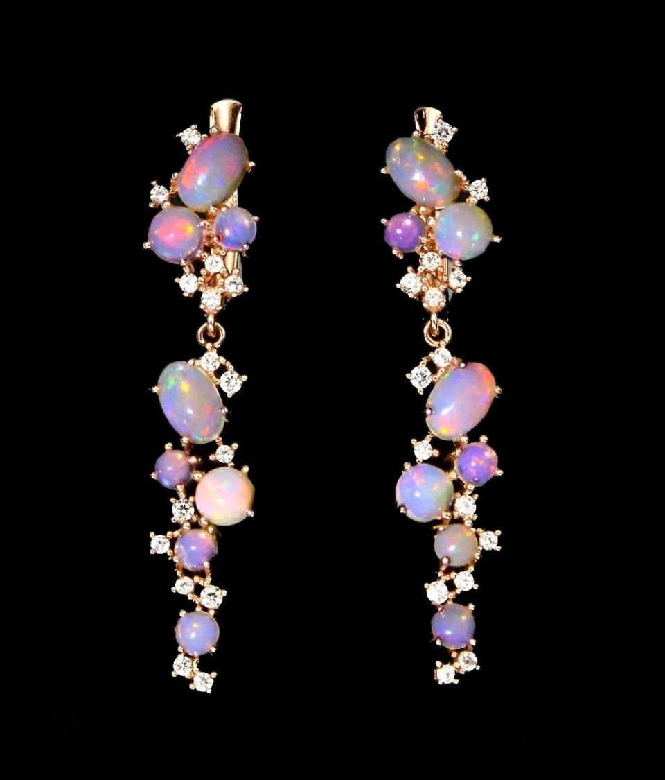 Серьги из минералов