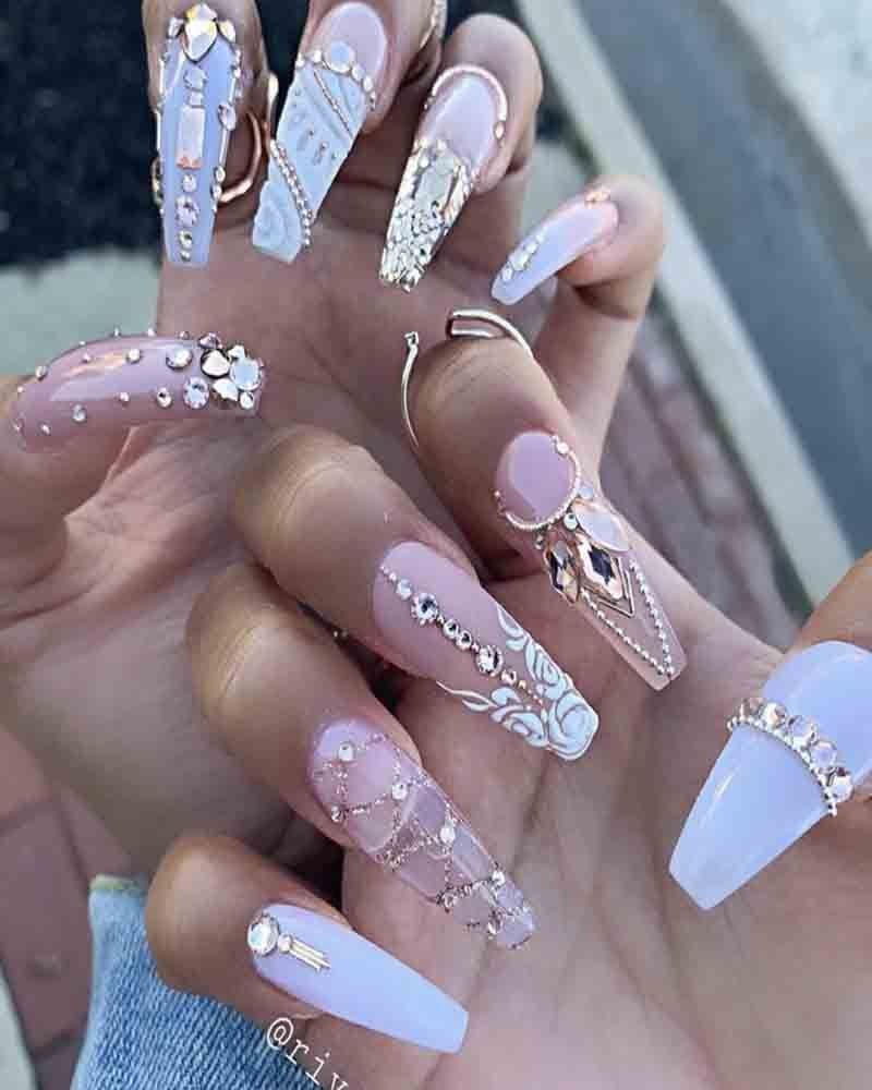 Стильные длинные ногти