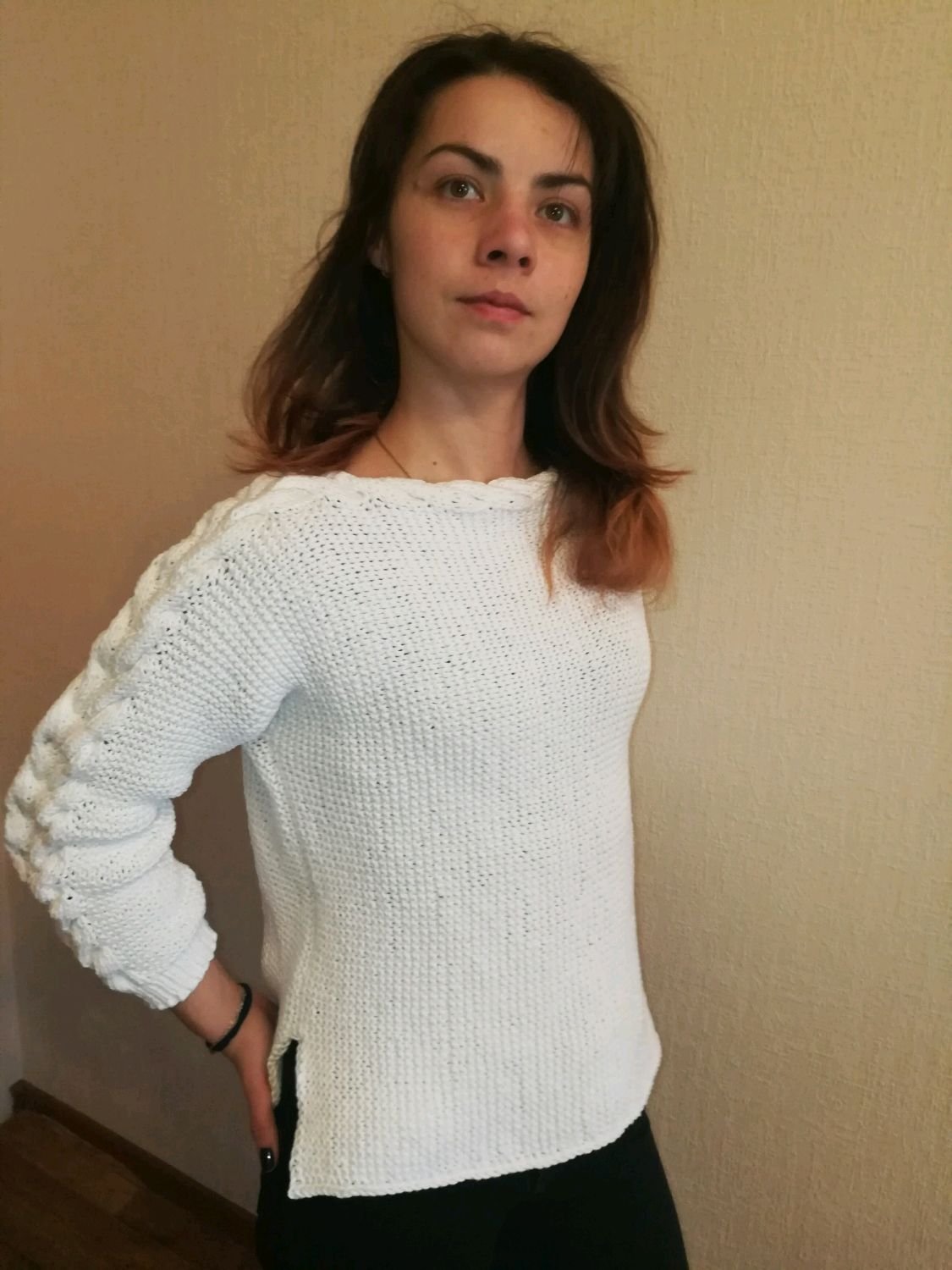 Вязаная кофта из хлопка