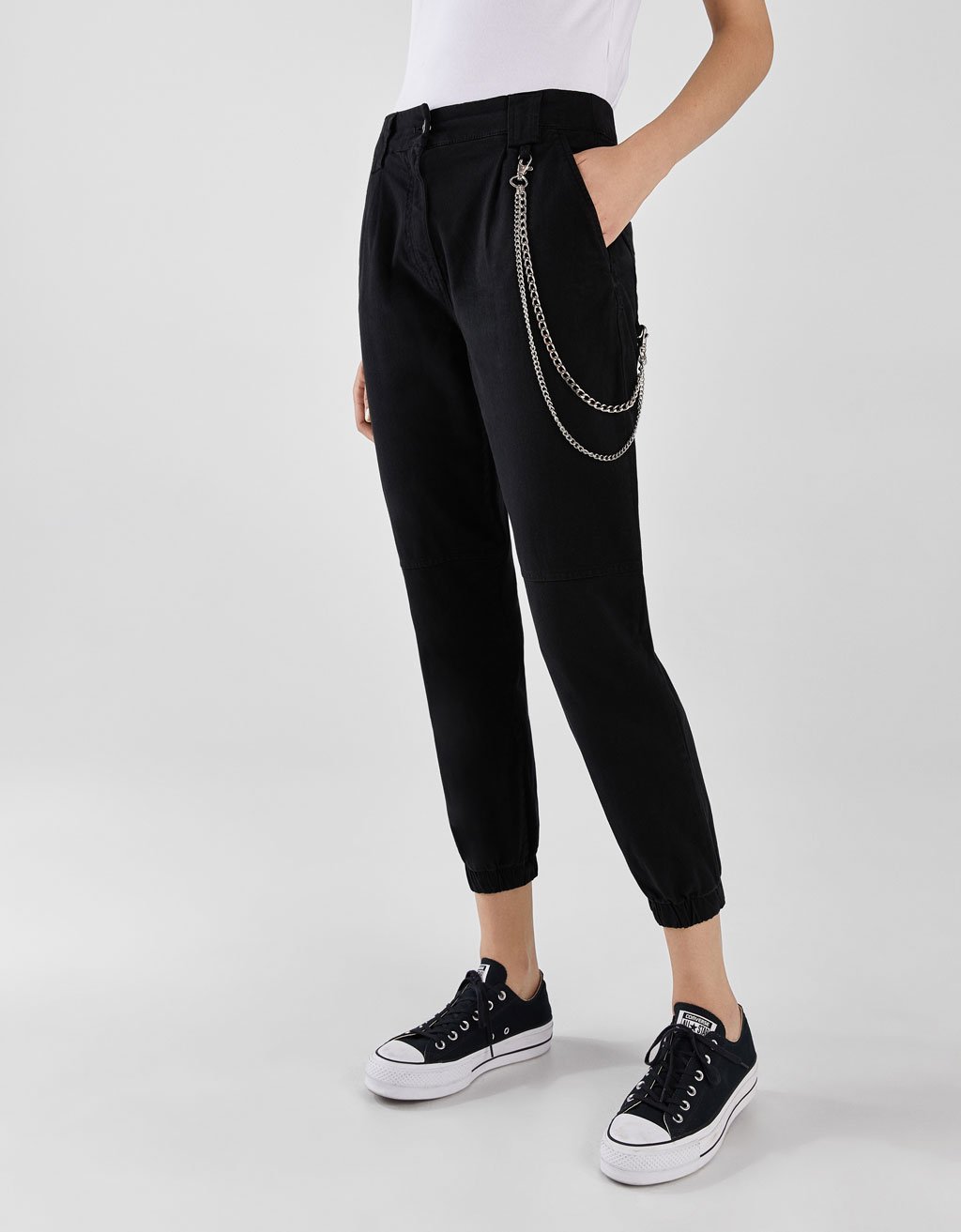 Nike Black and White Popper track Pants