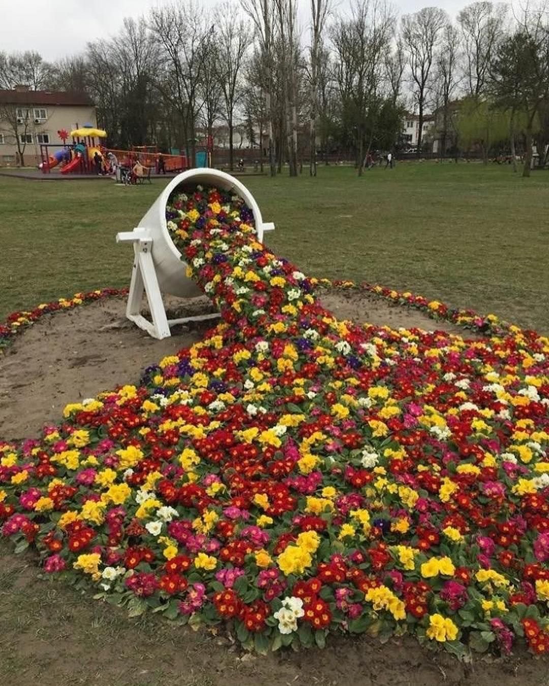 Клумба в виде цветка