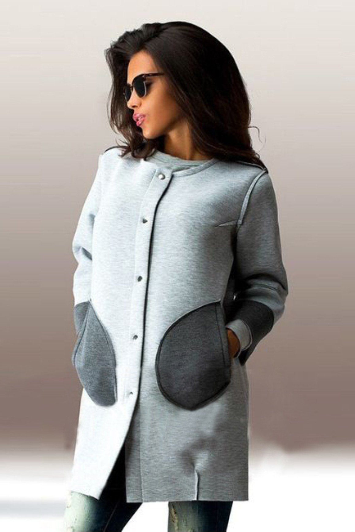 Пальто из футера с начесом для женщин креативные