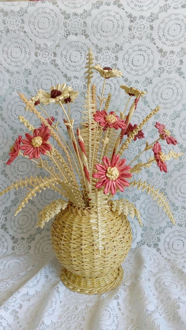 Корзины с подарками из бумажной лозы