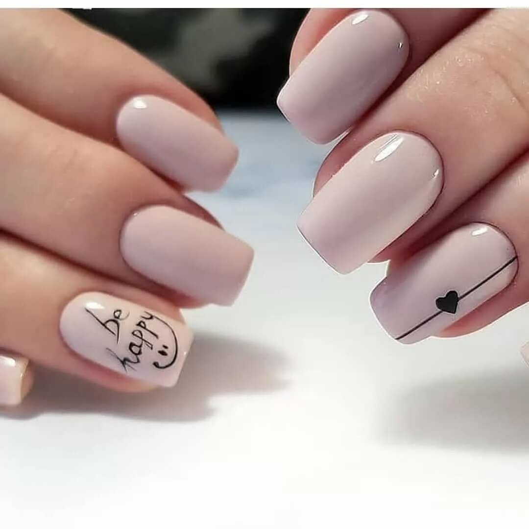 Нюдовый шеллак на короткие ногти