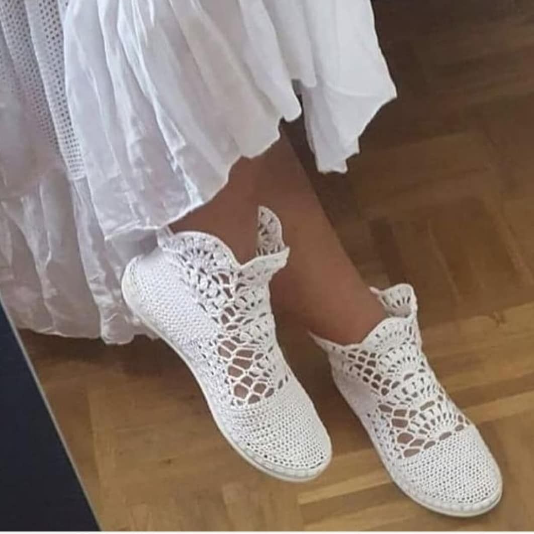 Вязаные летние ботинки
