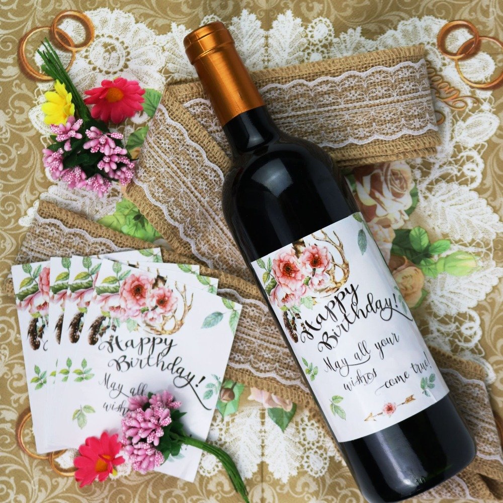 Наклейка на бутылку вина с юбилеем