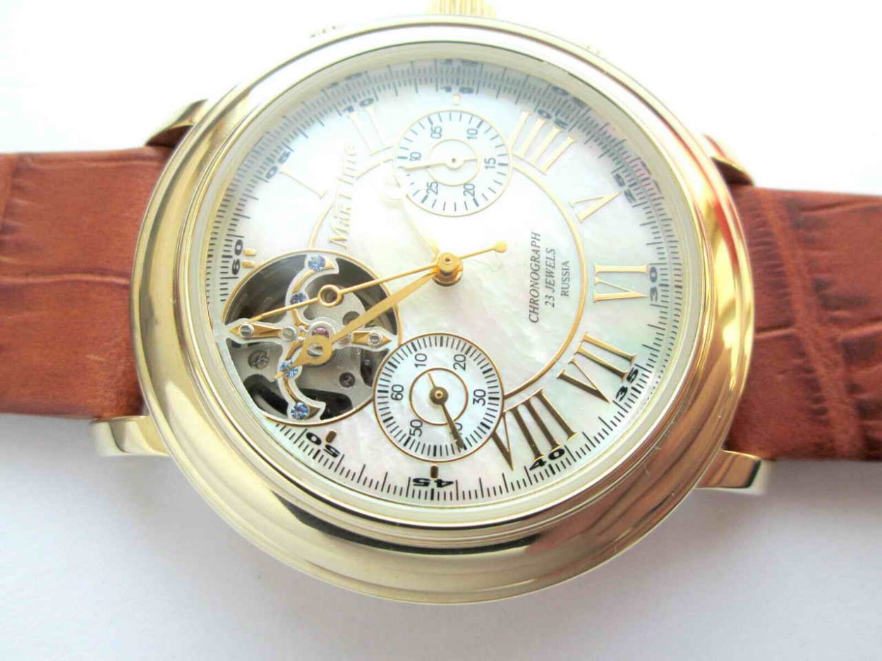 Poljot 23 Jewels золотые хронограф