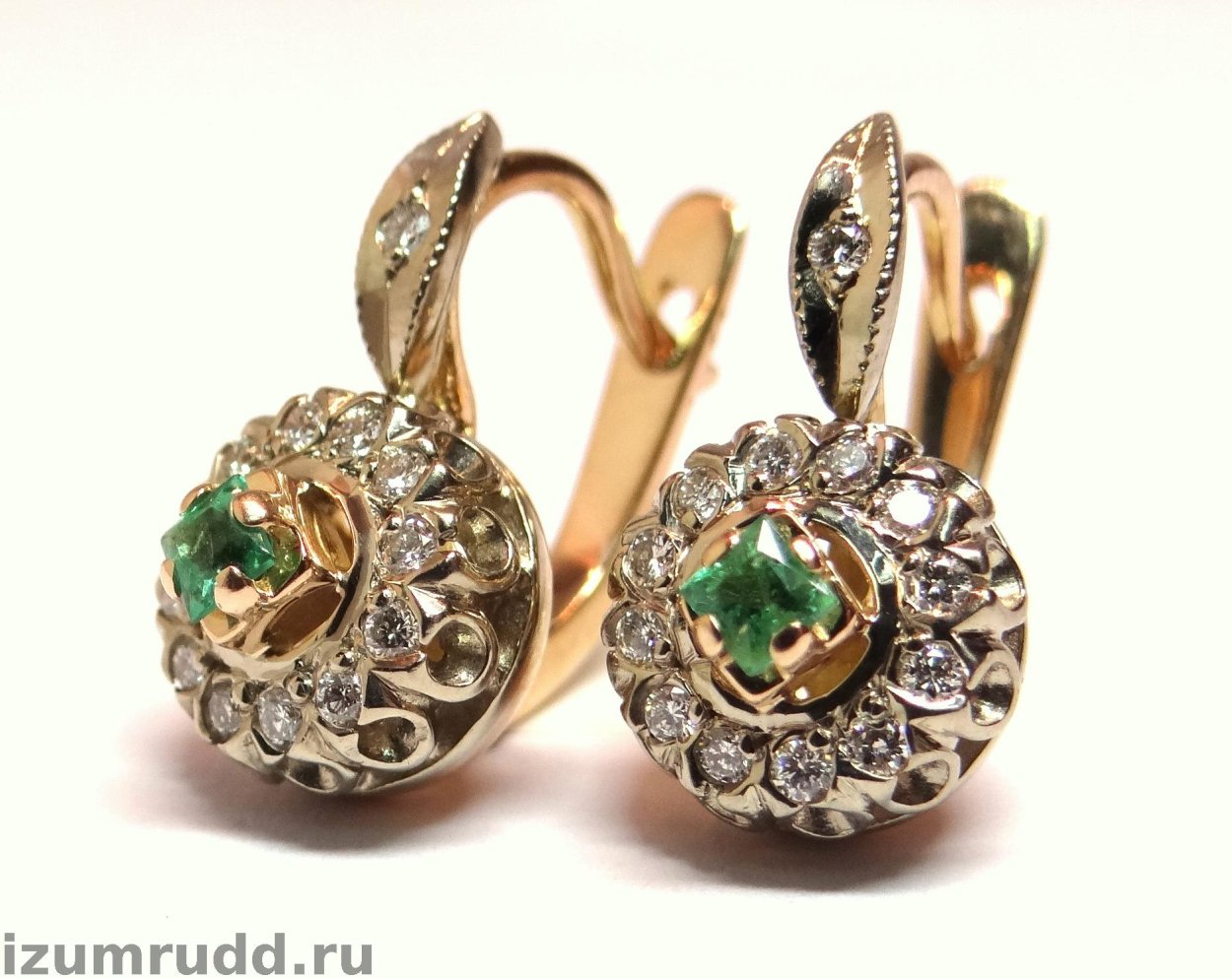 Серьги светофор с бриллиантами