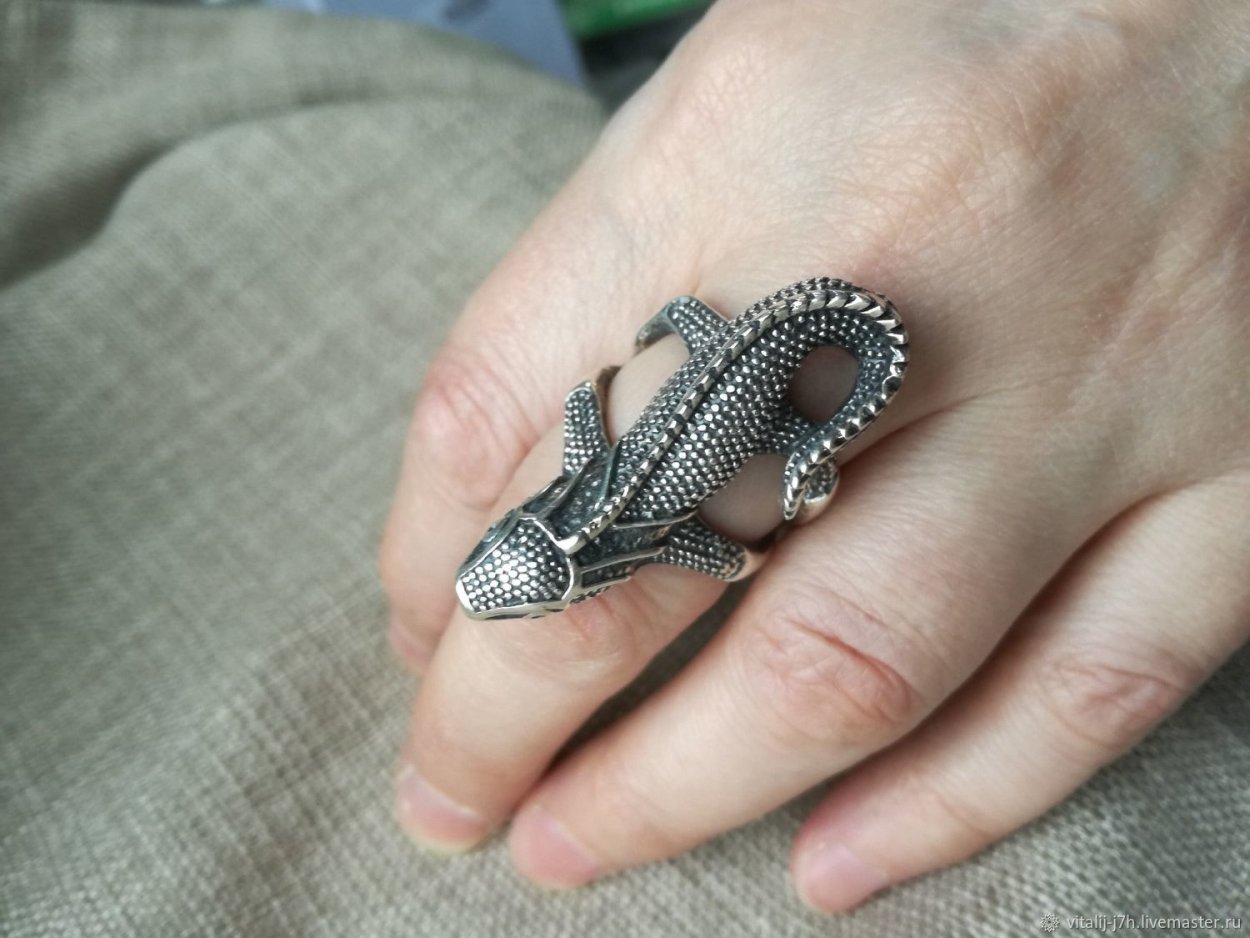 Серьги ящерица серебро Эвора