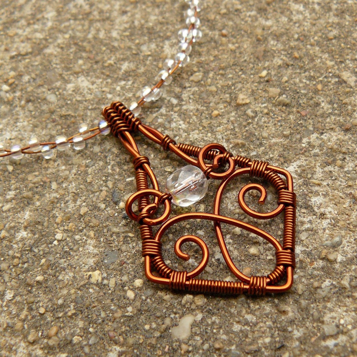 Кулон из медной проволоки wire Wrap