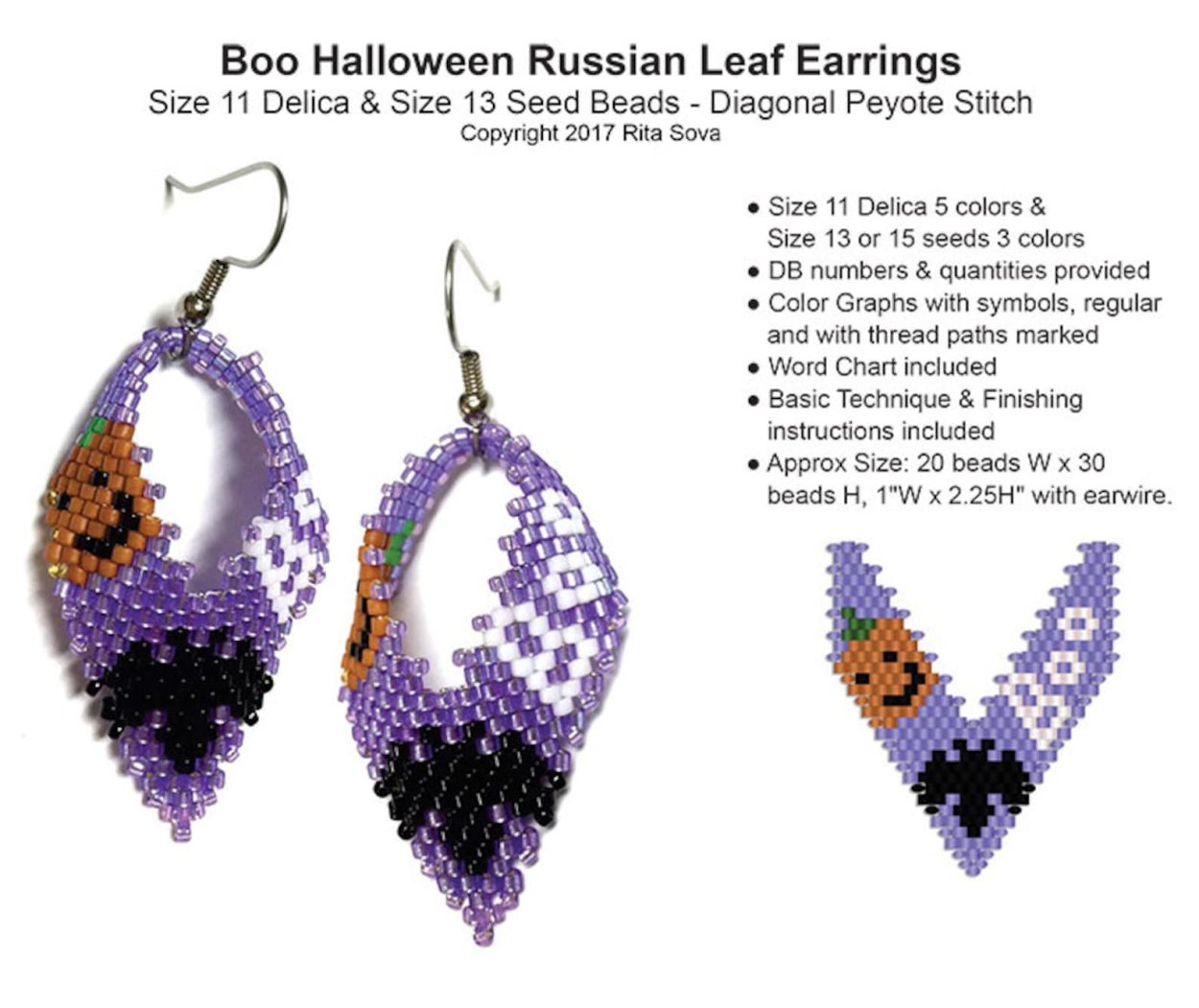 Серьги ромбы из бисера