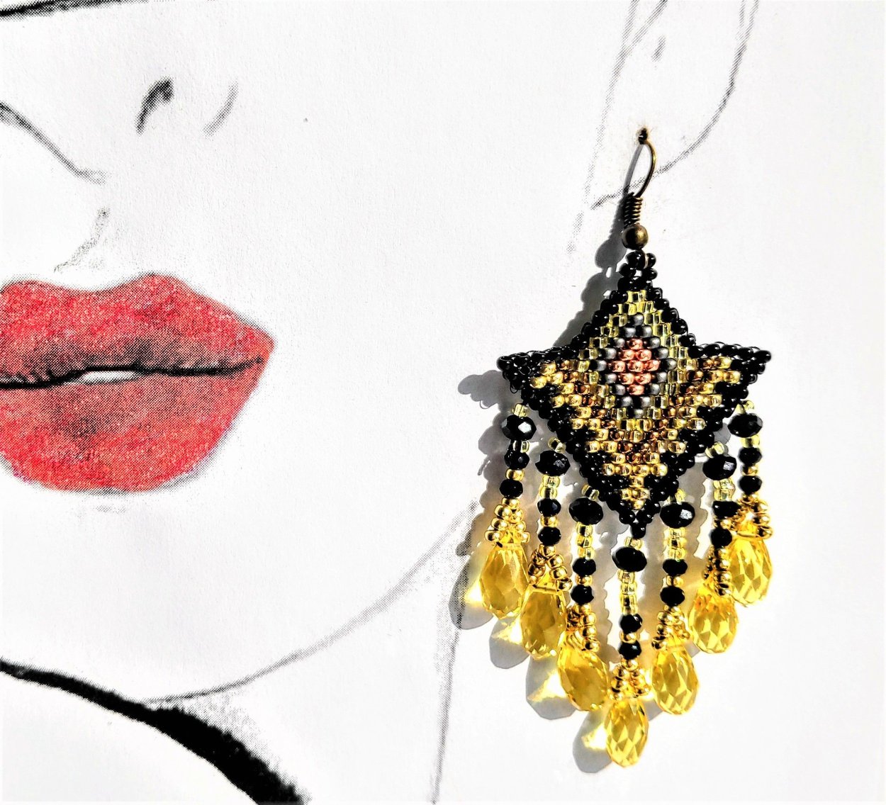 Серьги из бисера Аля 90е