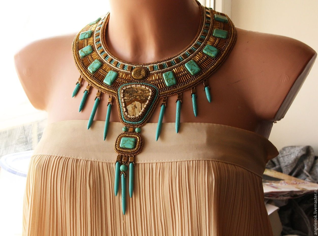 Egyptian Gold Beaded Collar