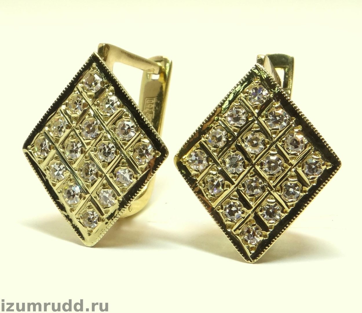 Серьги бахча с бриллиантами СССР