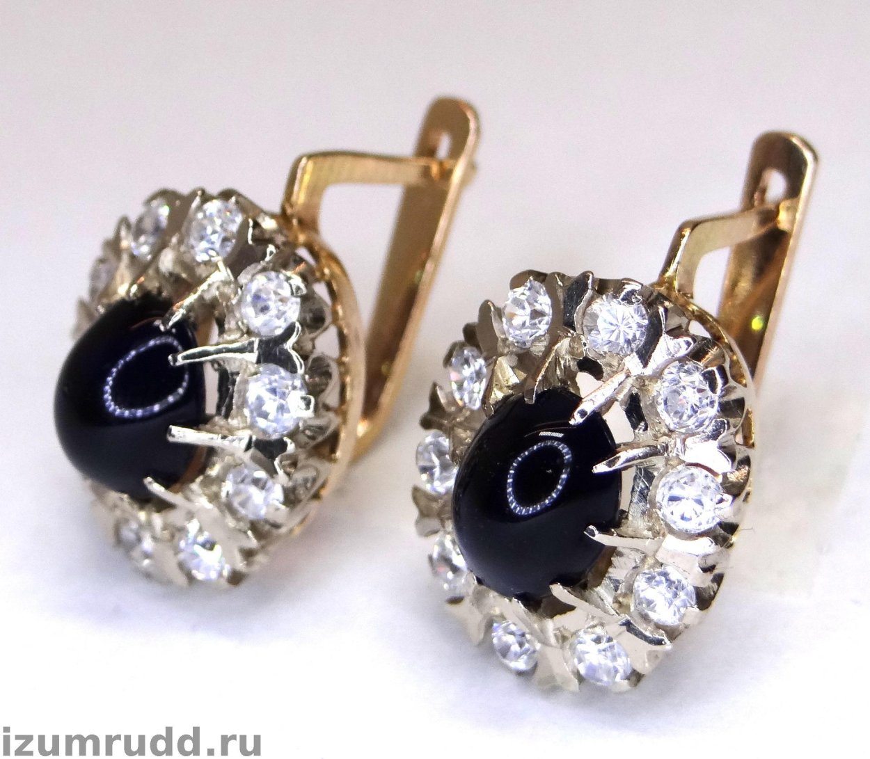 Золотые серьги бахча 583 пробы