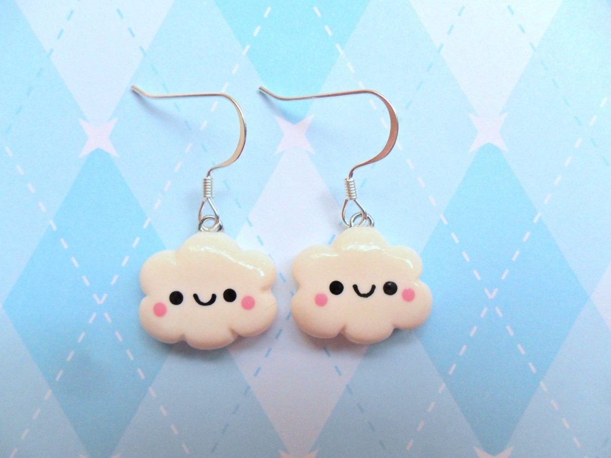 Серёжки из глины лёгкие