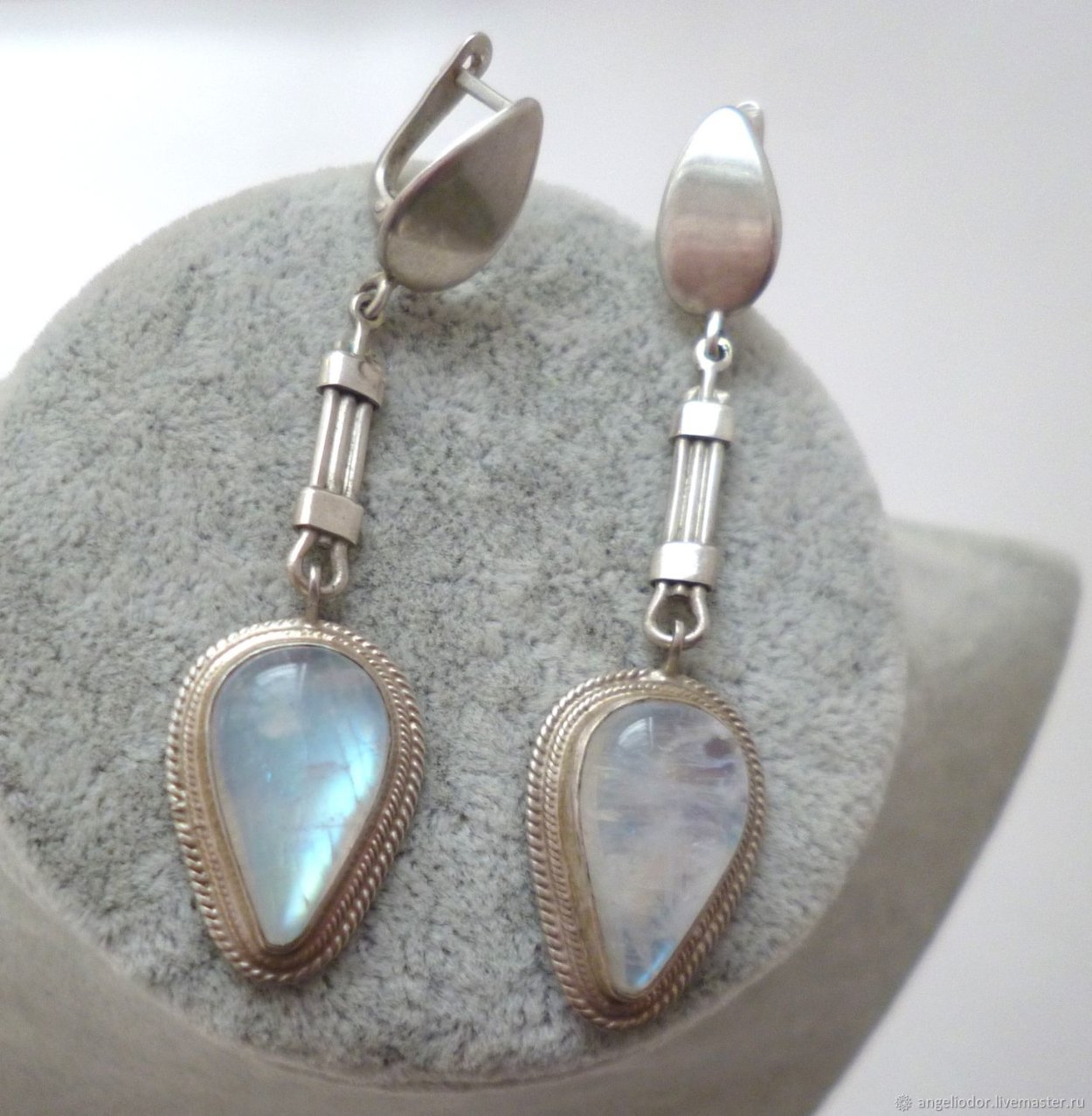 EBAY серьги с лунным камнем Антикварные