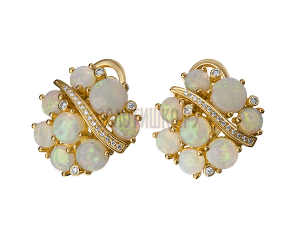 Серьги с лунным камнем ивск31109х13бмr6