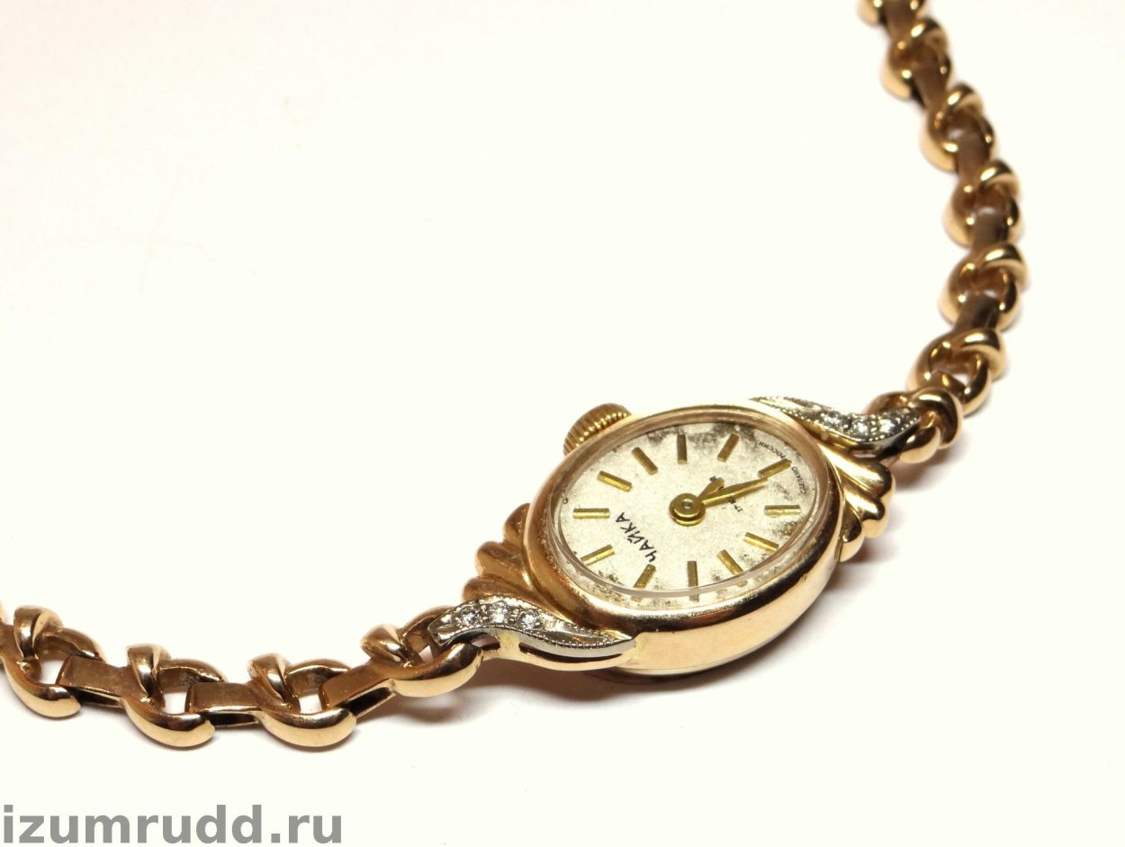 Золотые часы Чайка 585 пробы
