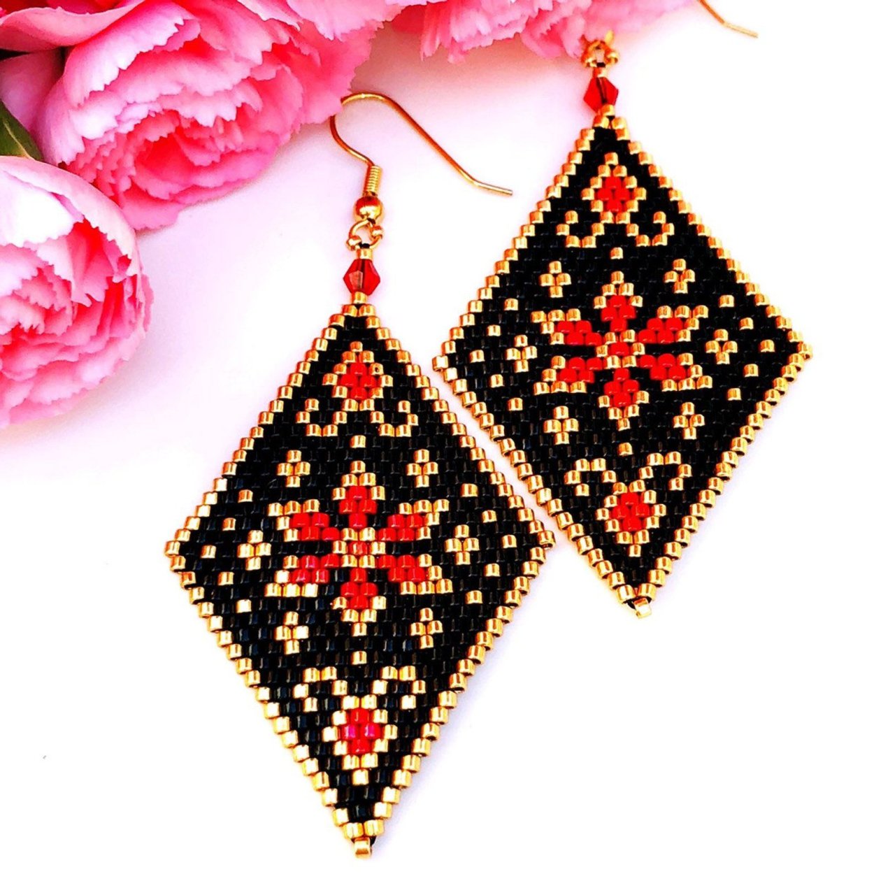 Серёжки из бисера