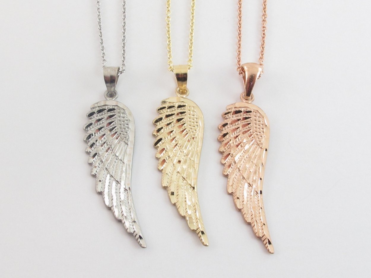 Серьги крылья ангела золото