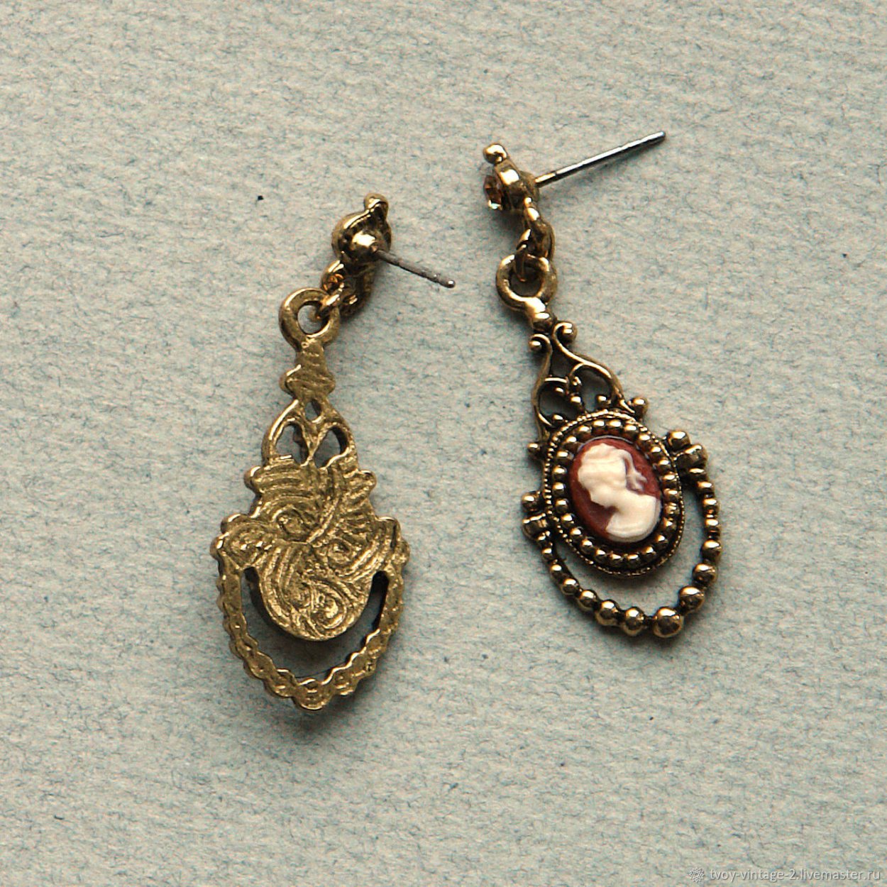 Серьги Винтажная Камея Napier