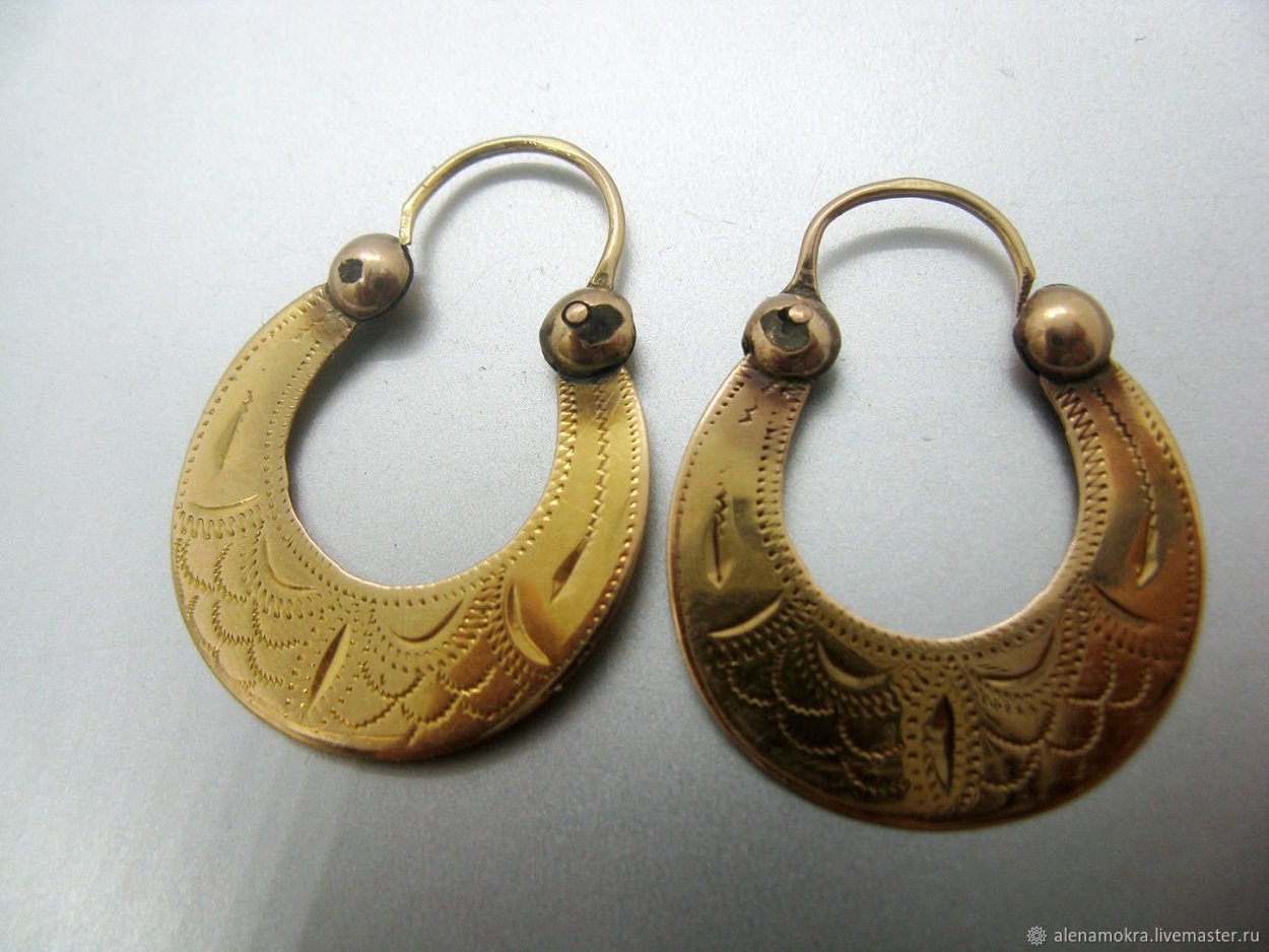 Золотые серьги калачи 585 пробы