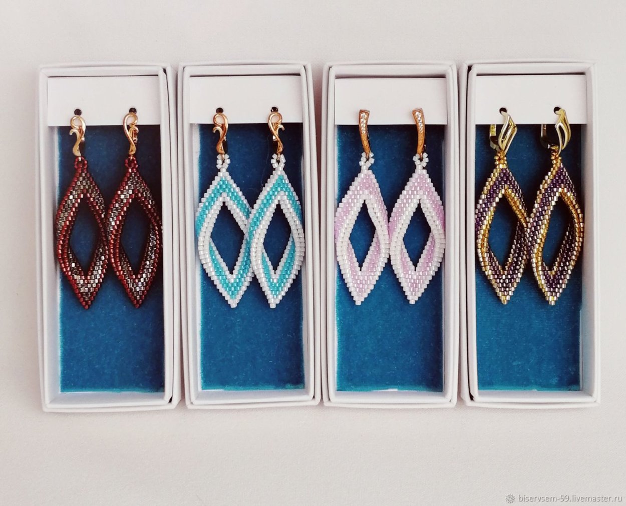Серьги из бисера объемные