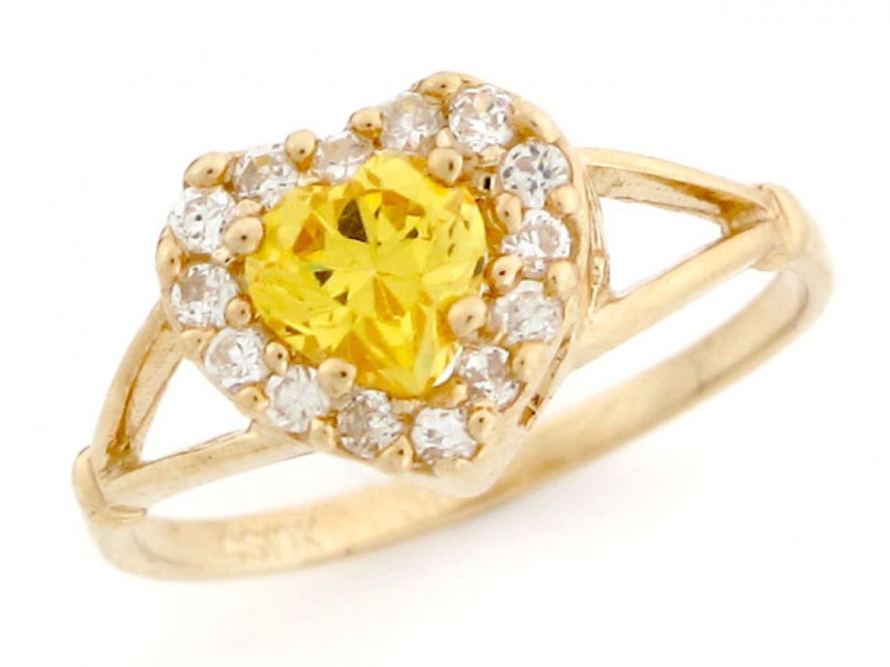Кольцо с желтым топазом из золота