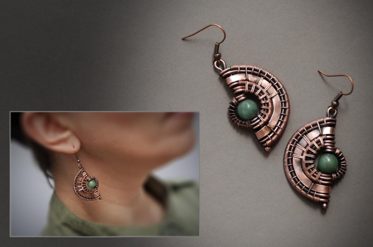 Серьги из металла абстрактной формы