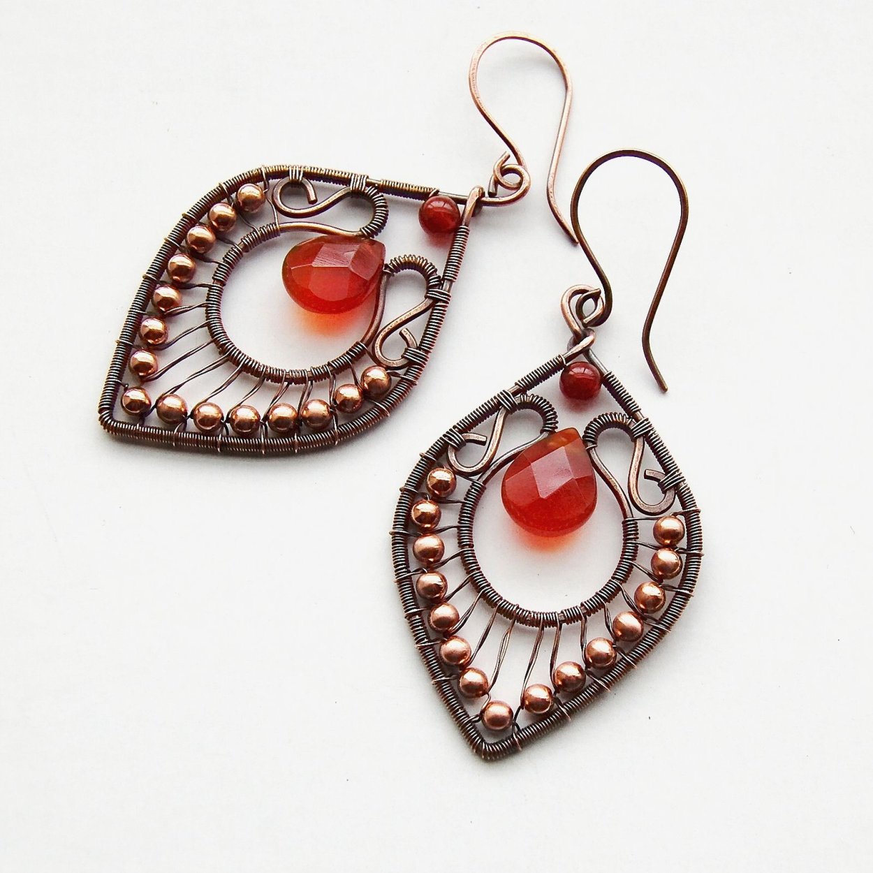 Серьги wire Wrap с жемчугом