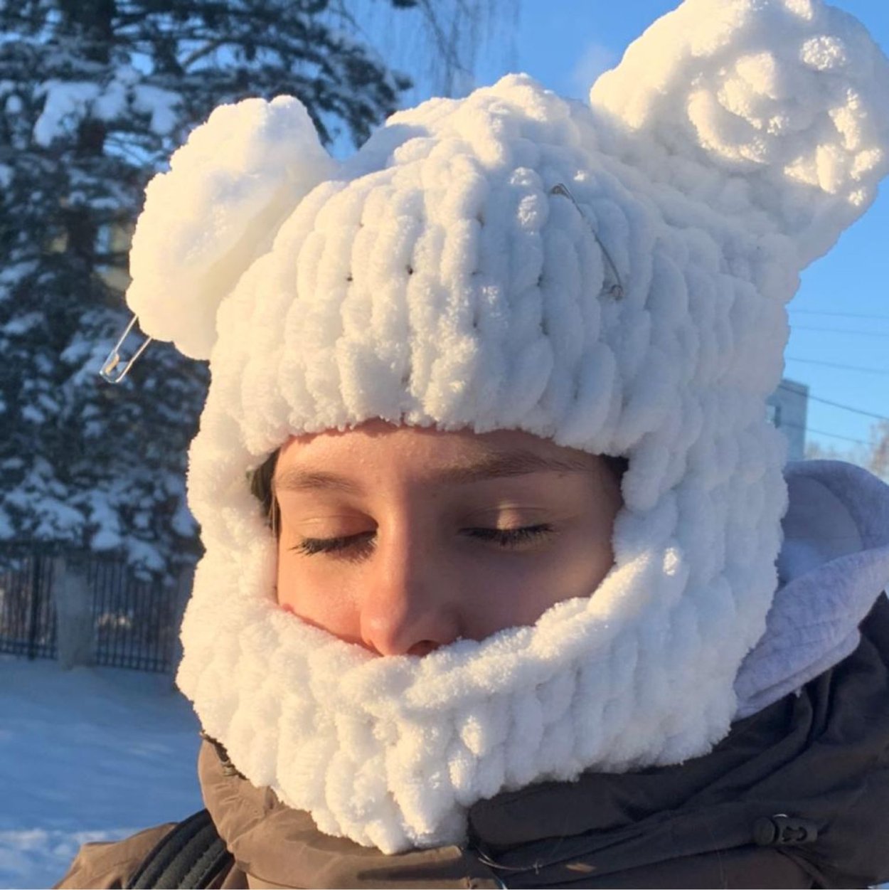 Медведь из Ализе Пуффи для новичков без белой нитки