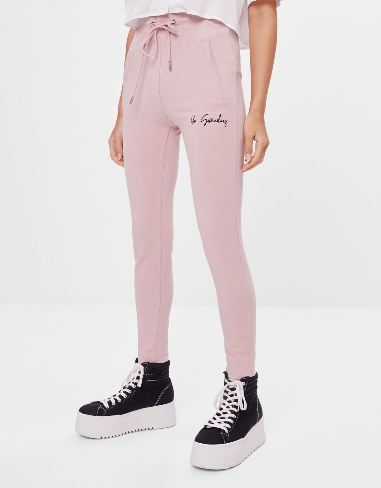 Штаны Atlanta чёрные Bershka спортивные