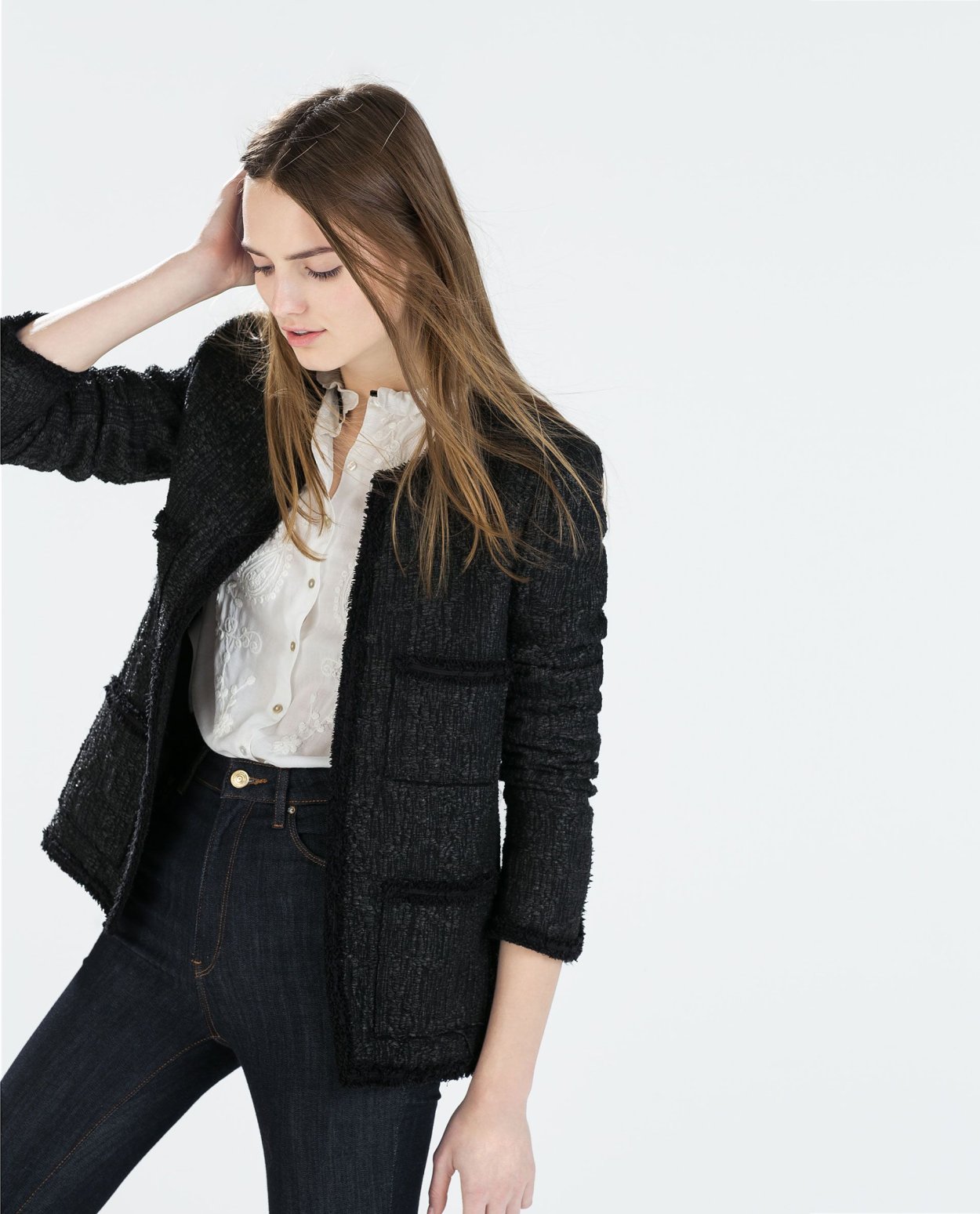 7822/457 Zara пиджак Tweed Jacket