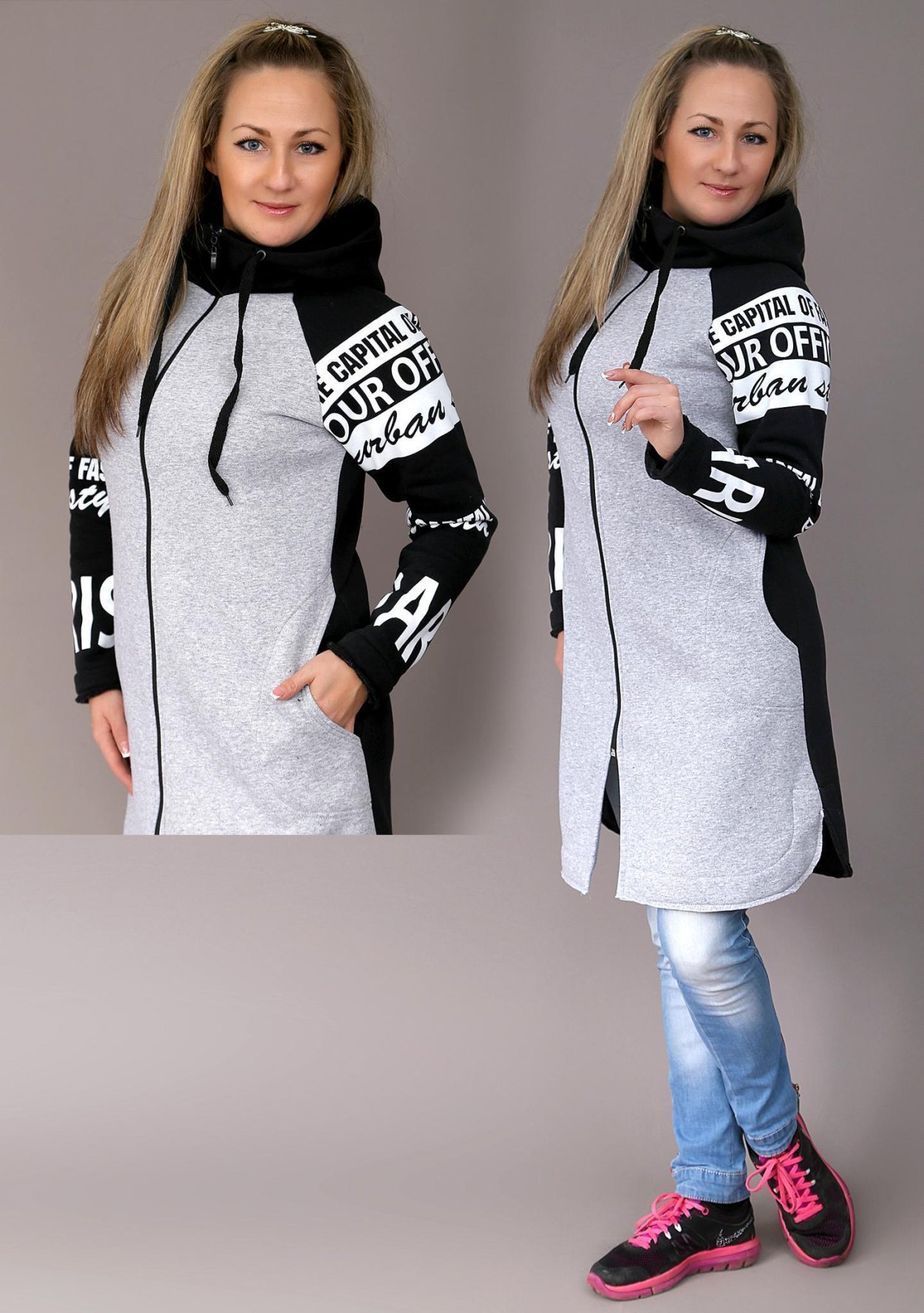 Женское пальто из футера