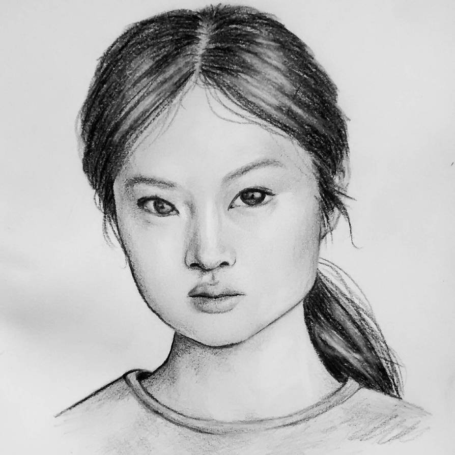 Эскиз азиатского лица
