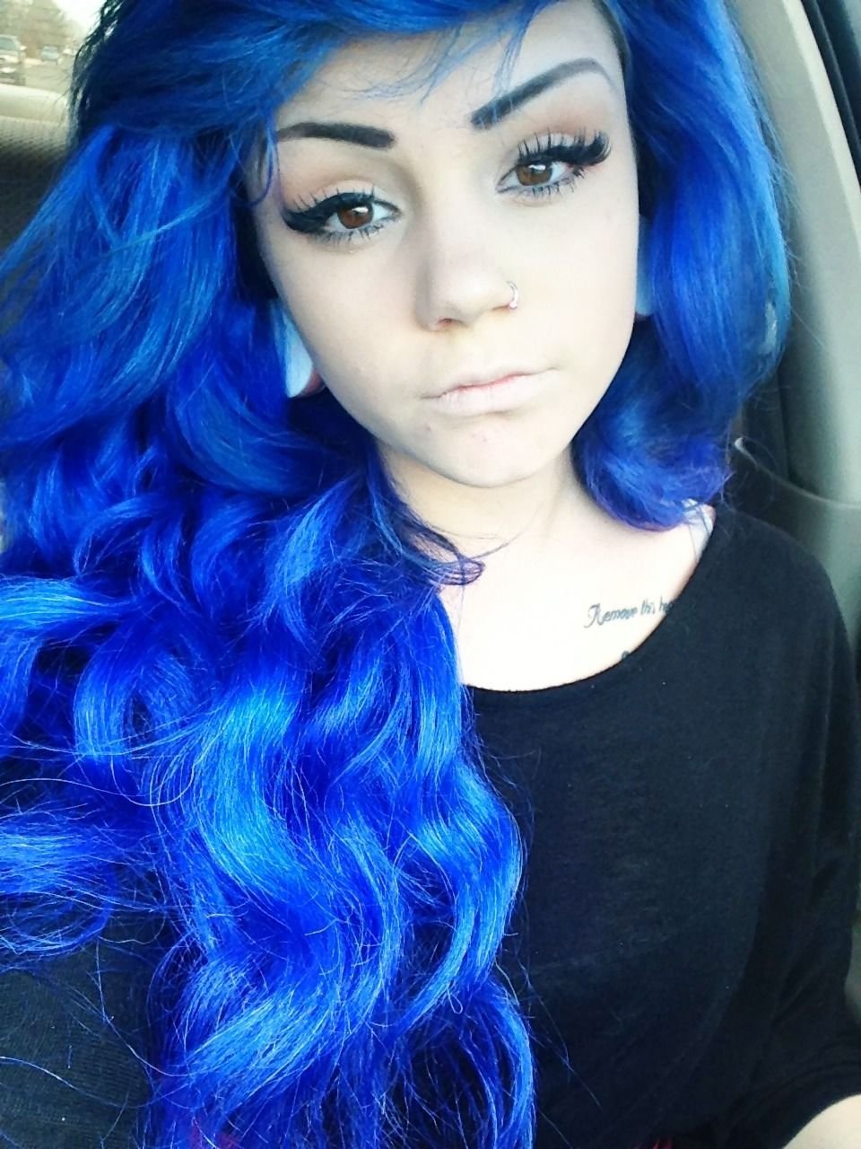 Синий цвет на русые волосы