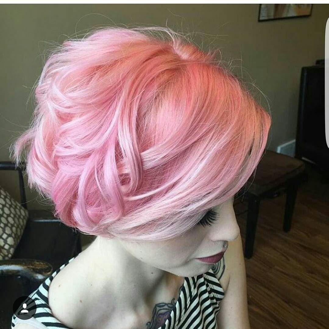 Персиковый цвет волос на короткие волосы