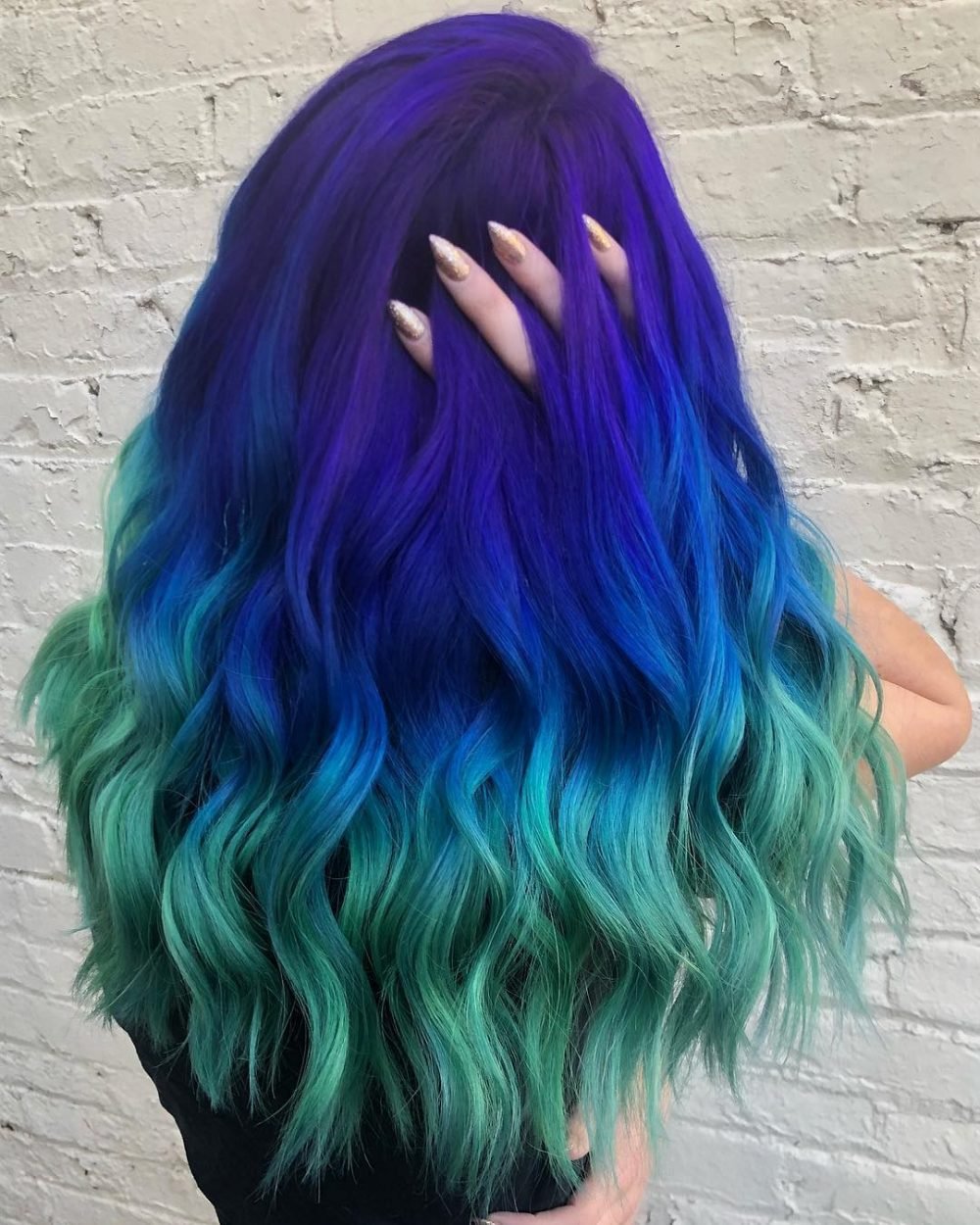 Сине зеленый цвет волос
