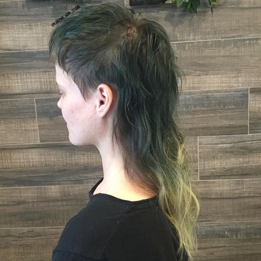 Стрижка Mullet кудрявые волосы